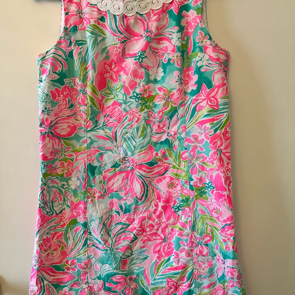 Girls Lilly Pulitzer Pink and Green Floral Dress